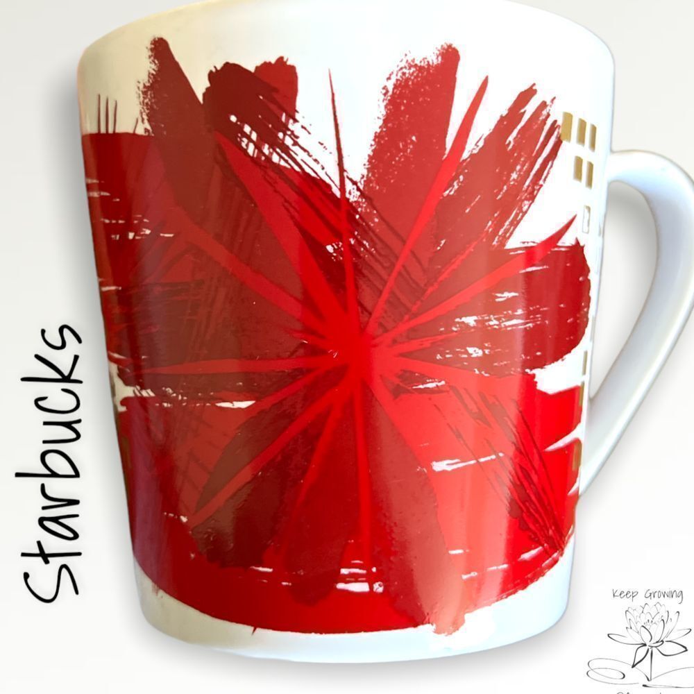 Starbucks Abstract Red & Gold Mug - 2014 Edition
